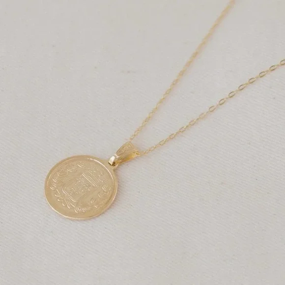 French Coin Necklace | 18k Gold Filled - Picture 8 of 10